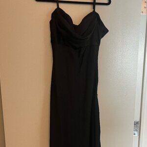 Revelry Sienna Dress Black Satin Size 6